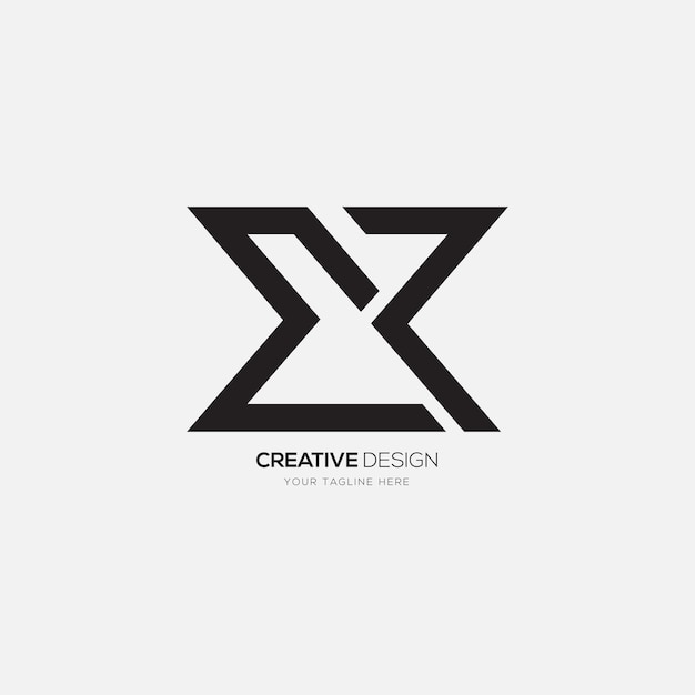 X modern letter line art minimal monogram logo