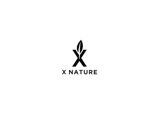 x nature logo design vector illustration