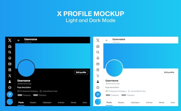 Vector x profile mockup