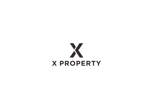 X proprietà logo design illustrazione vettoriale