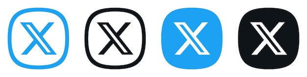 x twitter logo icoon set