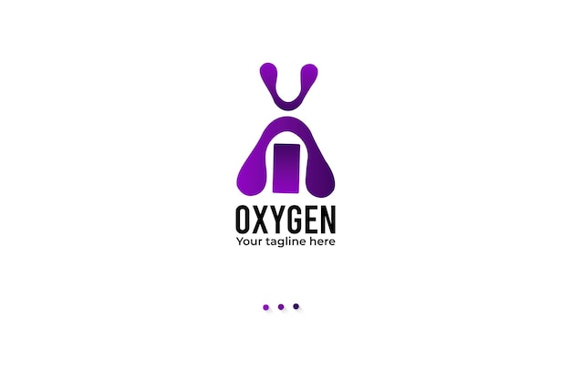 X 단어 아이콘 산소 미니멀리스트 그라데이션 로고 디자인