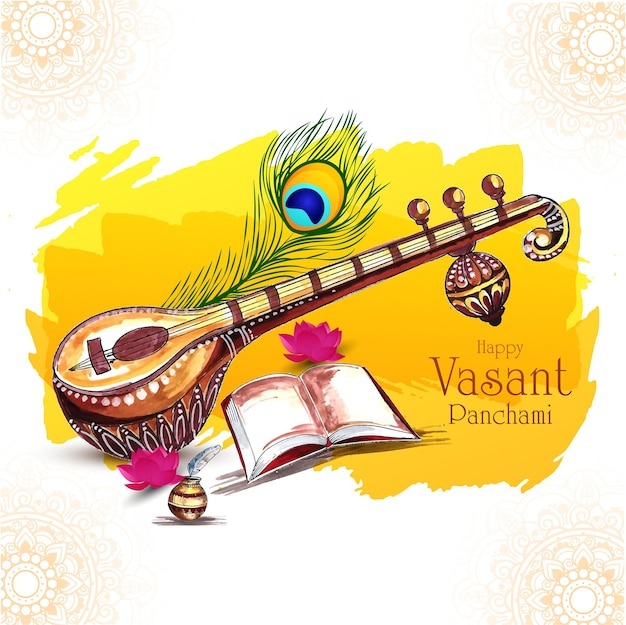 x9happy vasant panchami celebration card background