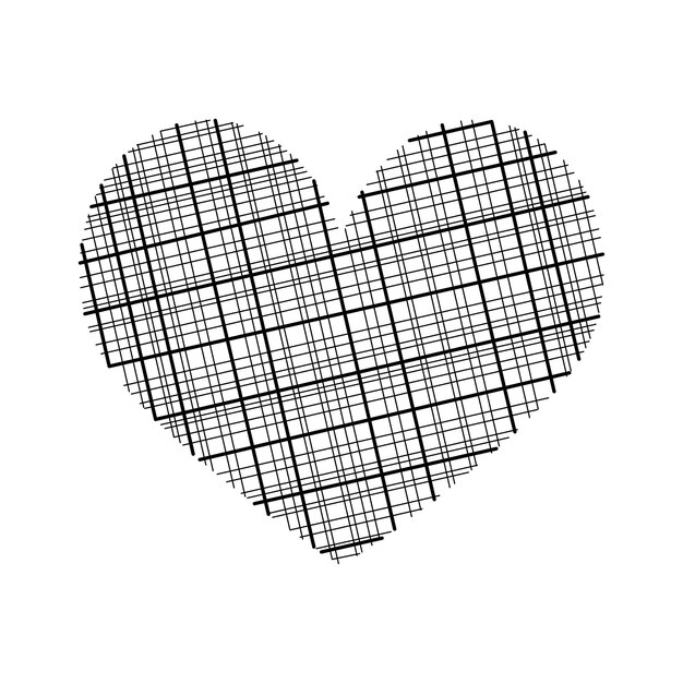 XAAbstract Heart Illustration in Art Ink Style