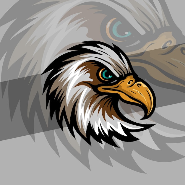 Талисман головы белоголового орла XAB с ярким американским цветом доступен для вашего индивидуального проекта из всплеска акварельного рисунка реалистичной векторной иллюстрации paintsxA