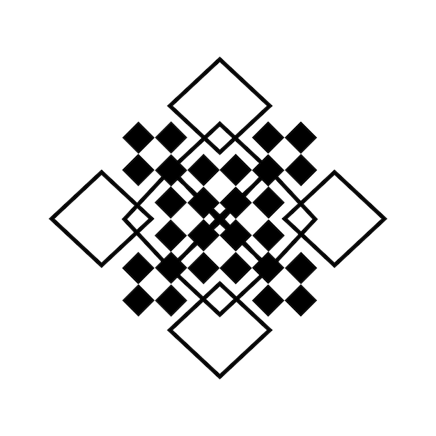 XABlack Ethnic Geometric Pattern
