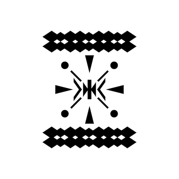 XABlack Ethnic Geometric Pattern