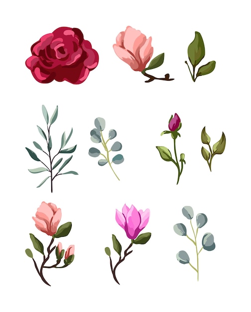 Vector xacollection of flowers