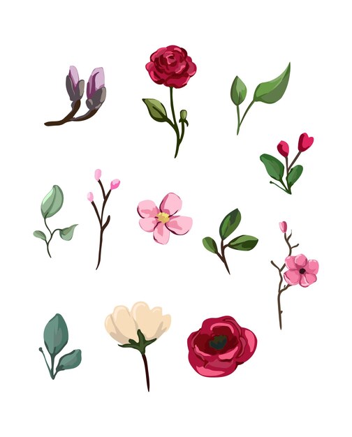 Vector xacollection of flowers