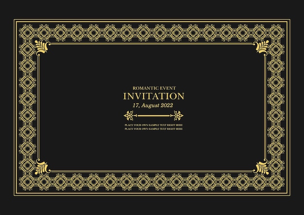 XAGold ornament on dark background Can be used as invitation card Vector illustration