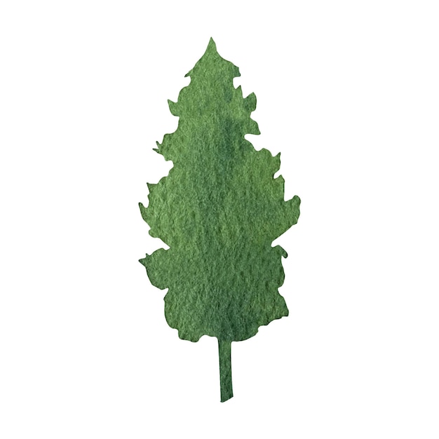 Vettore clipart della foresta dell'albero di abete dell'acquerello disegnato xahand