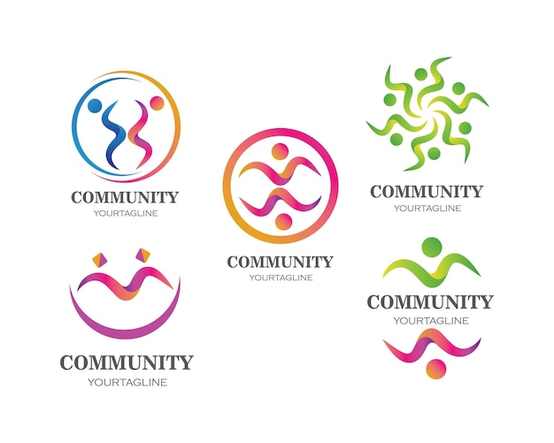 Xaleadershipcommunity and social care icona vettore modello logo