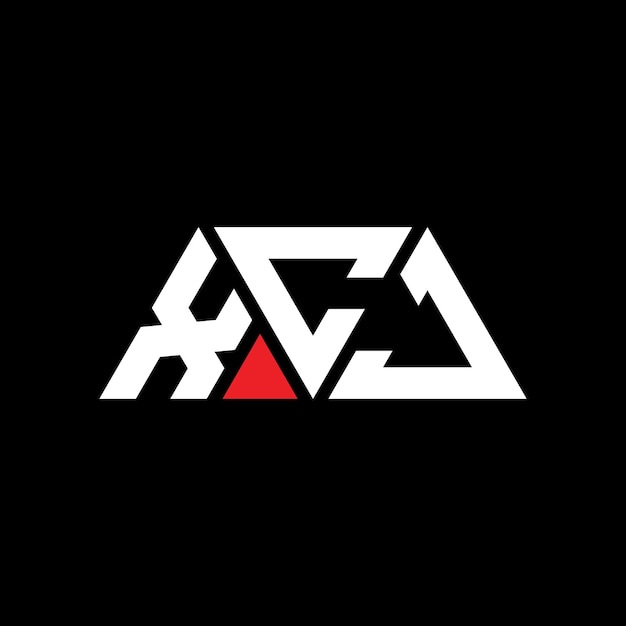 Vettore xcj triangolo lettera logo design con forma triangolare xcj logo triangolo design monogramma xcj modello di logo vettoriale triangolo con colore rosso xcj marchio triangolare semplice elegante e lussuoso logo xcj