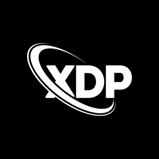 XDP logo XDP letter XDP letter logo ontwerp Initialen XDP logo gekoppeld aan cirkel en hoofdletters monogram logo XDP typografie voor technologie bedrijf en vastgoed merk