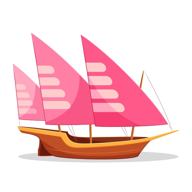 Vector xebec boat cartoon