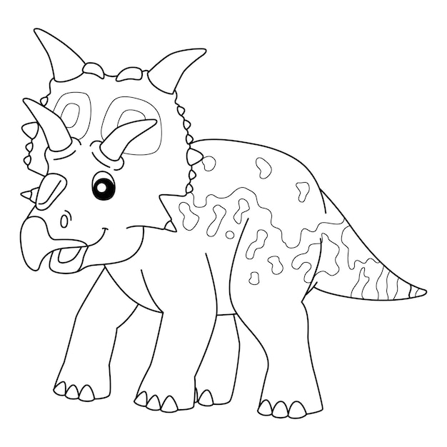 Xenoceratops Coloring Isolated Page for Kids