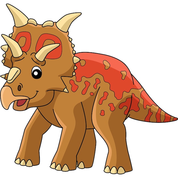 Xenoceratops Dinosaur Cartoon Gekleurde Clipart