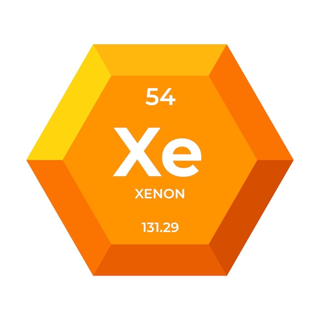 Xenon symbol. Chemical element of the periodic table. Vector