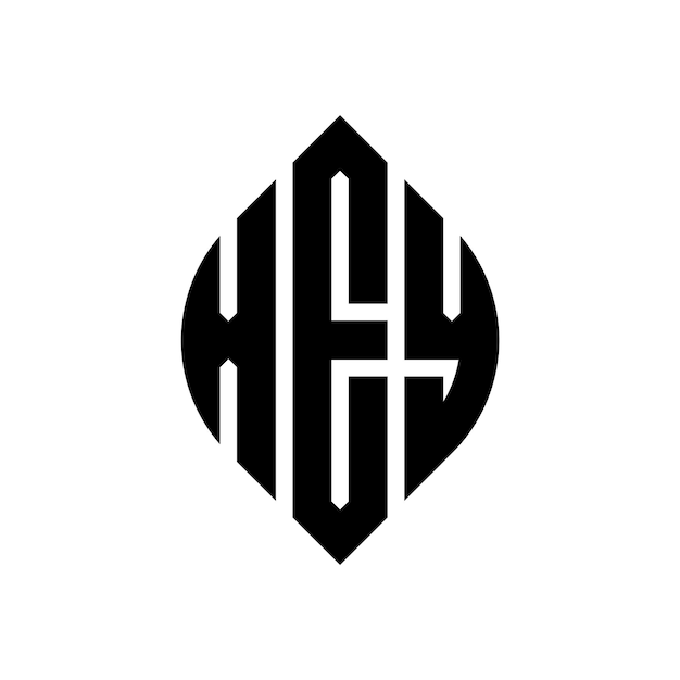 XYZ 円の形状とエリプスの形状の XYZ エリプス文字は3つのイニシャルが円のロゴを形成する XYZ サークルエンブレム アブストラクト モノグラム 文字マーク ベクトル