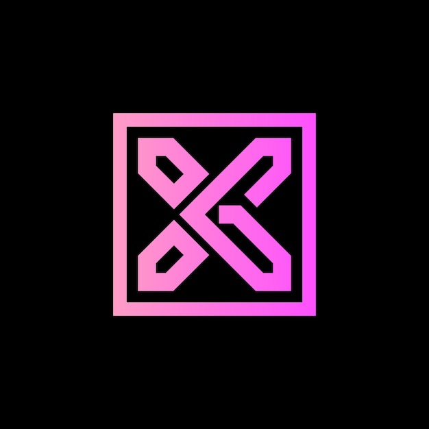 XG or GX monogram vibrant logo template