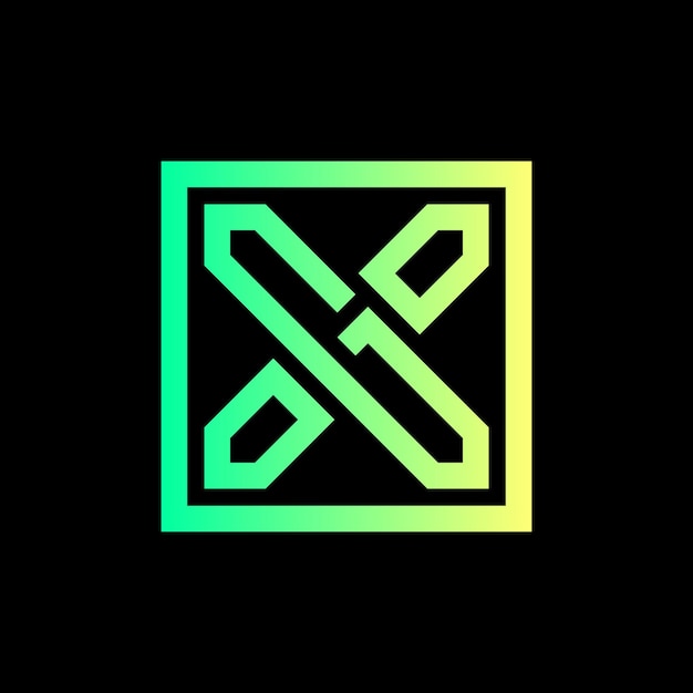 XG or GX monogram vibrant logo template