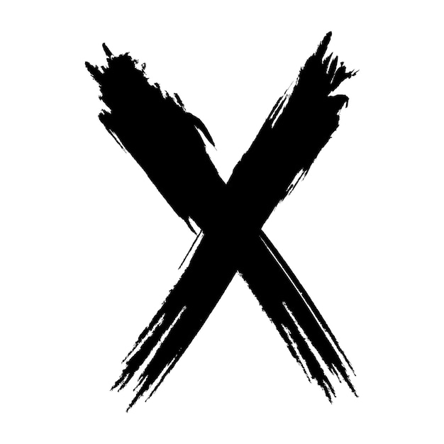 XGrunge letter X Vector cross sign Hand drawn X