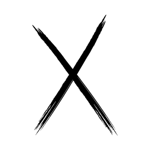 Vector xgrunge letter x vector kruis teken hand getrokken x