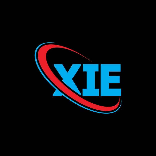 Vector xie logo xie letter xie letter logo ontwerp initialen xie logo gekoppeld aan cirkel en hoofdletters monogram logo xie typografie voor technologiebedrijf en vastgoedmerk