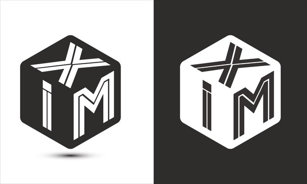 XIM letter logo ontwerp met illustrator kubus logo vector logo moderne alfabet lettertype overlapstijl