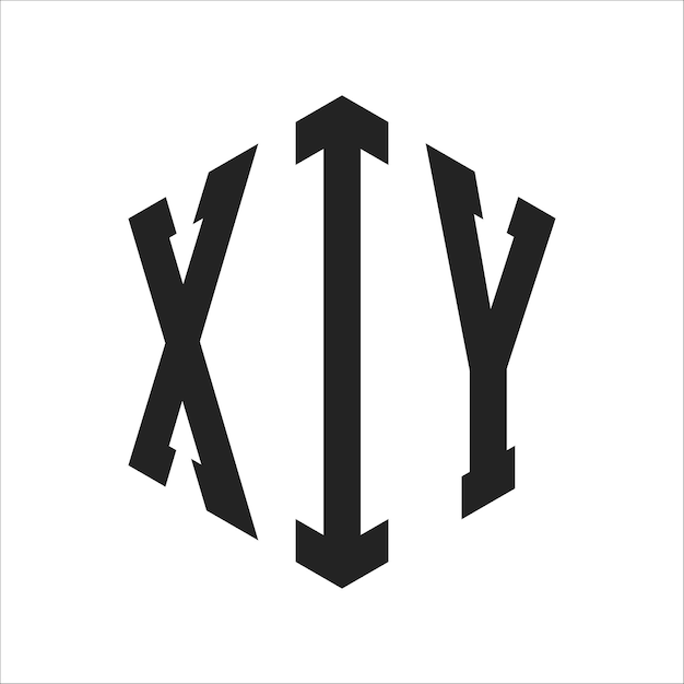 ロゴ XIY デザイン イニシャルレター XIY モノグラム ロゴは六角形を使用しています