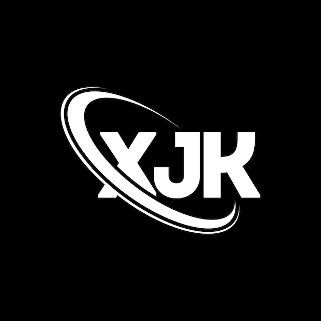 벡터 xjk 로고: xjk 문자 xjk 글자 로고 디자인 xjk 이니셜, 원과 대문자 모노그램 로고 xjk 타이포그래피, 기술 비즈니스 및 부동산 브랜드