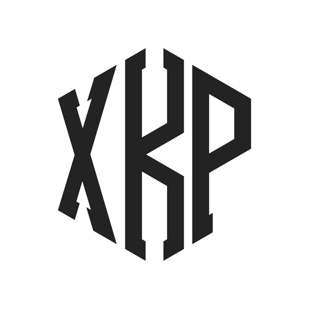 XKP Logo Design Initial Letter XKP Monogram Logo using Hexagon shape