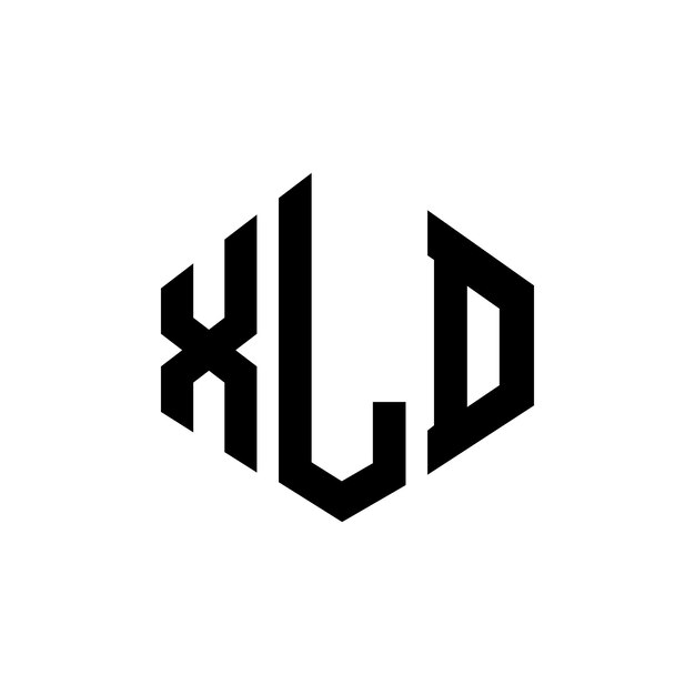 XLD letter logo ontwerp met veelhoek vorm XLD veelhoek en kubus vorm logo ontwerp XLD zeshoek vector logo sjabloon witte en zwarte kleuren XLD monogram bedrijf en vastgoed logo