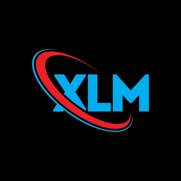 XLM 로고: XLM 문자 XLM 글자 로고 디자인: XLM 이니셜, 원과 대문자 모노그램 로고, 기술 비즈니스 및 부동산 브랜드를 위한 XLM 타이포그래피