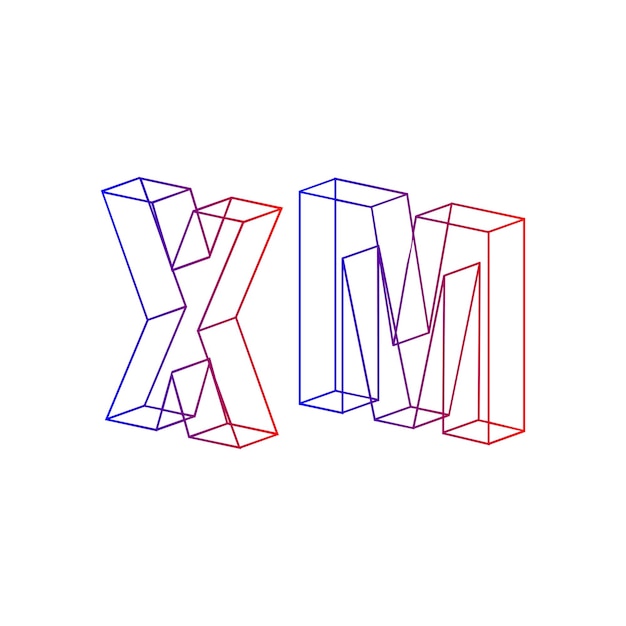 Vettore logo moderno di xm