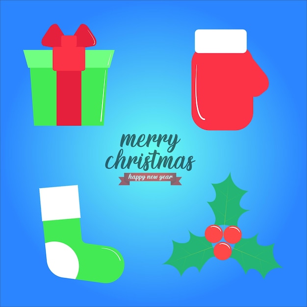 xmas decoratie platte vector clip art 2