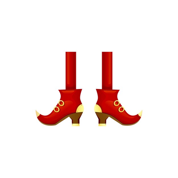xmas helper legs santa claus shoes isolated limbs on high heels vector red feet in stockings and shoes  magical limbs fairy socks christmas character leg elements carnival costume clothing