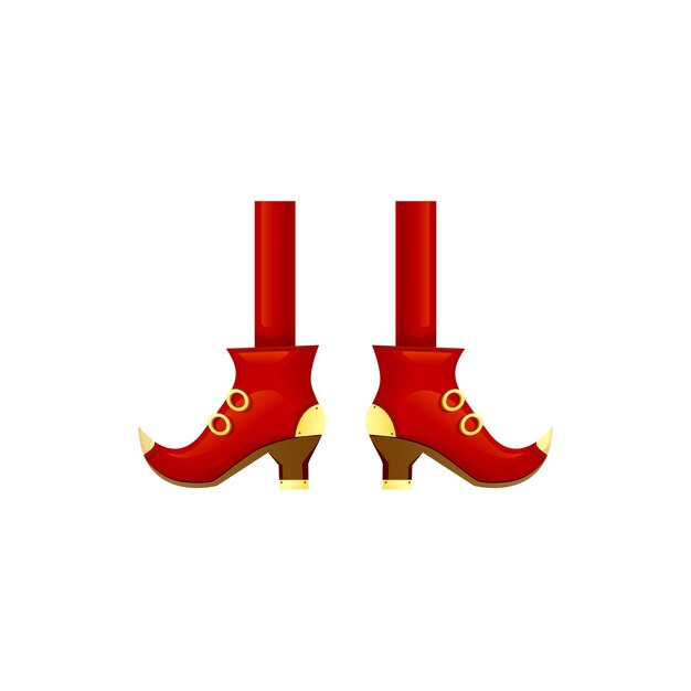 Vettore xmas helper gambe babbo natale scarpe arti isolati su tacchi alti piedi rossi vettoriali in calze e scarpe arti magici calzini da fata carattere natalizio elementi gamba costume di carnevale abbigliamento