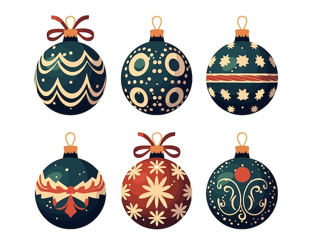 Вектор Рождество реалистичные акварели рождественские шарики иллюстрация