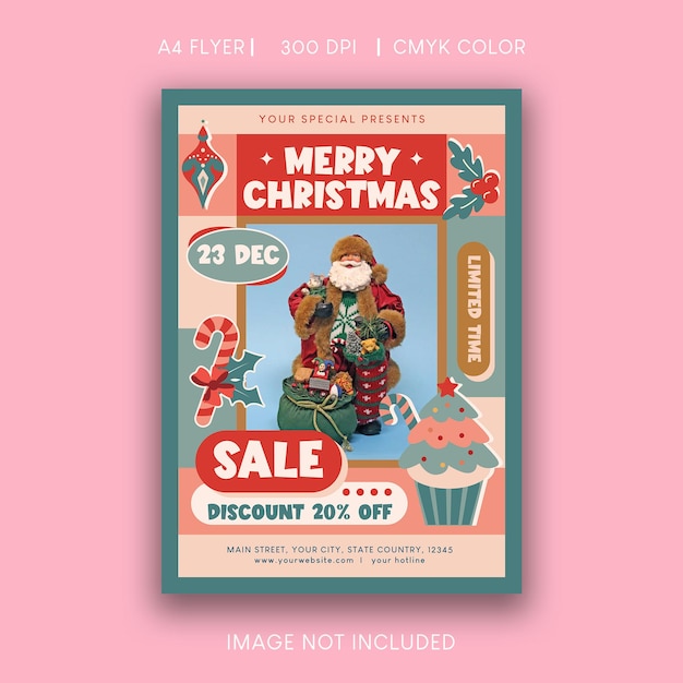 Vector xmas sale flyer