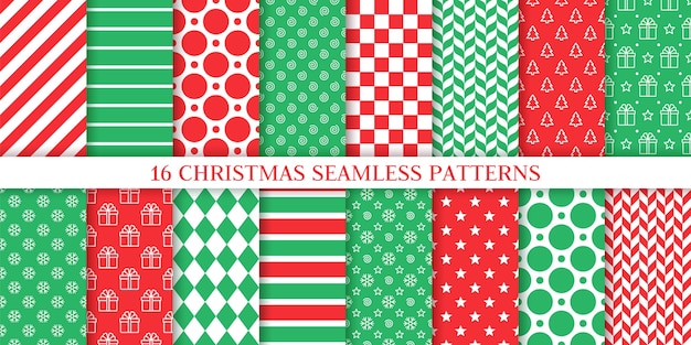 Xmas seamless pattern. festive print set