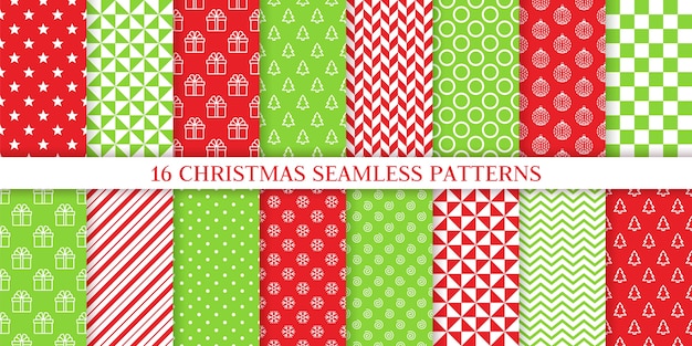 Xmas seamless pattern. vector. christmas, new year print. set textures. festive wrapping paper