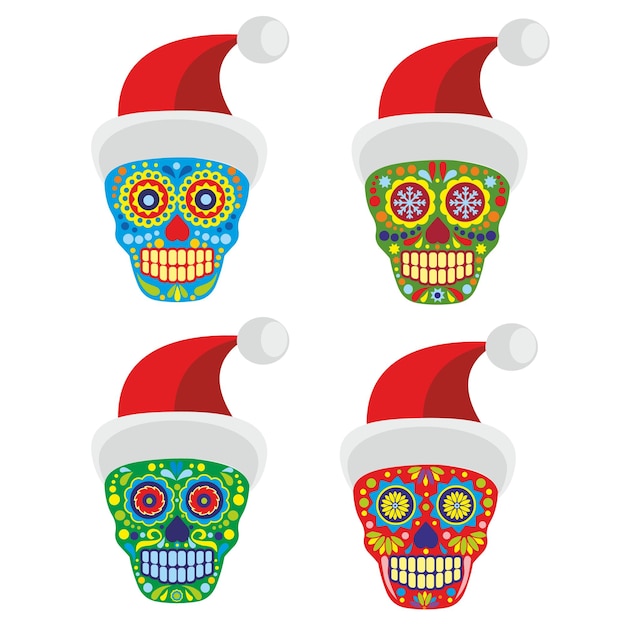 Рождественский знак с сахарным черепом в шляпе Санта-Клауса, футболки с винтажным дизайном в стиле гранж