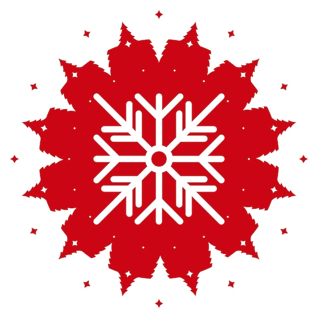 Vettore disegno di francobollo di natale con snowflake modello per regali natalizi fatti a mano illustrazione vettoriale