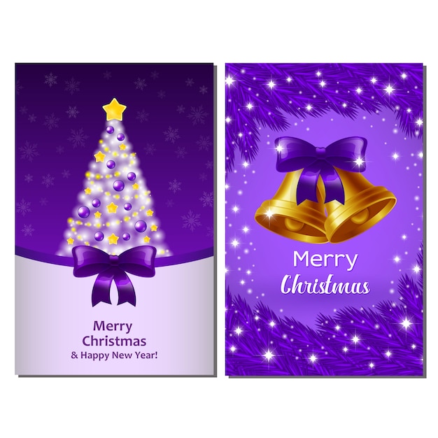 Xmas violet postcards