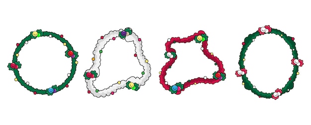 Vettore collezione di ghirlande natalizie