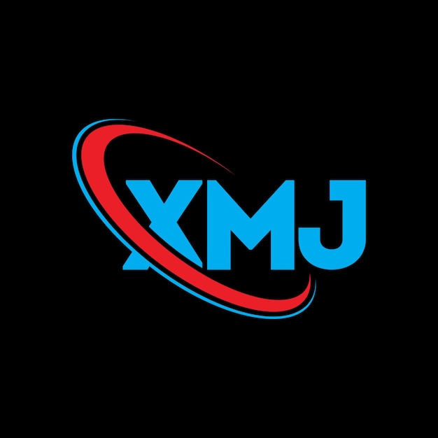 Vettore logo xmj lettera xmj letter logo design iniziali logo xmj collegato con cerchio e maiuscolo logo monogramma xmj tipografia per il business tecnologico e il marchio immobiliare