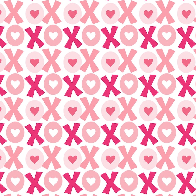 Vector xo heart love seamless pattern