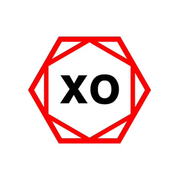 XO zeshoek typografie monogram vector XO merknaam icoon