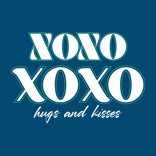 Vector xoxo knuffels en kussen typografie slogan voor t-shirt druk tee grafisch ontwerp vector illustratie